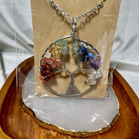 Multi Gemstone Tree Necklace - Picture 3 of 3